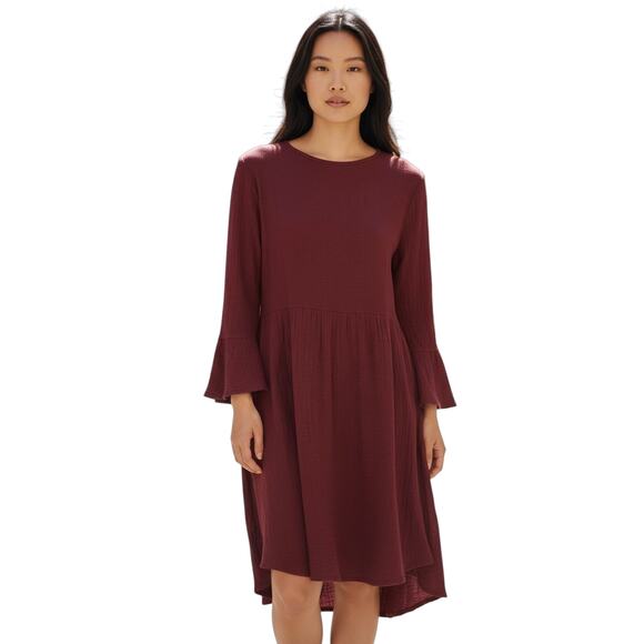 PATPAT Bell Sleeve Dress Brick Red Womens Large - Picture 1 of 6